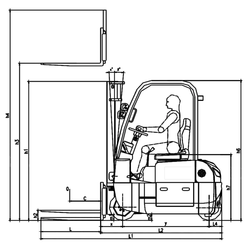 ECV16CD/ECV20CD gaffeltruck med løftehøjde på 3000-6200 mm