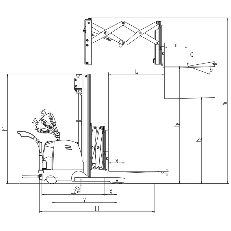 EVV15DDS/EVV20DDS-P elektrisk reachtruck med førerplatform