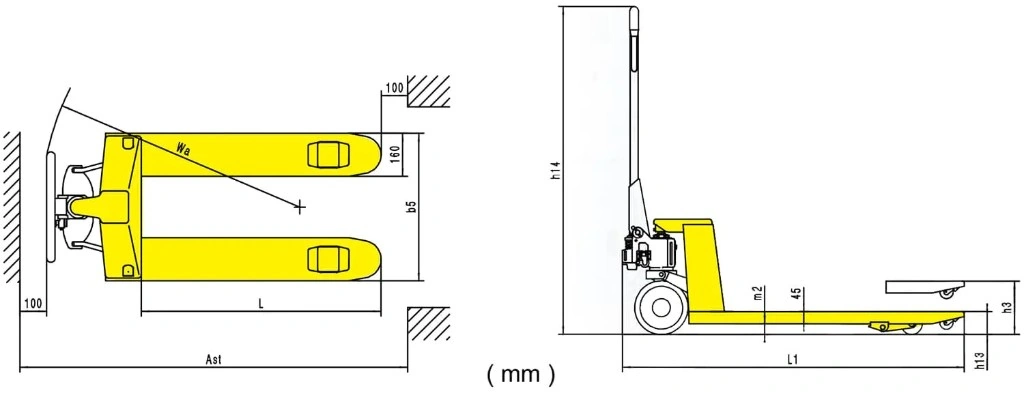 Måltegning for klassisk håndpalleløfter RPV2500CT/RPV3000CT