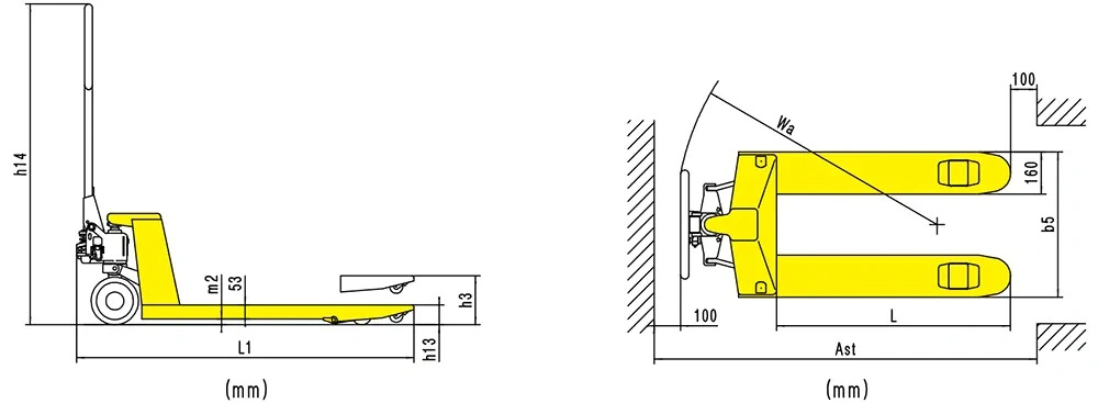 Måltegning for premium håndpalleløfter RPV2500PT/RPV3000PT