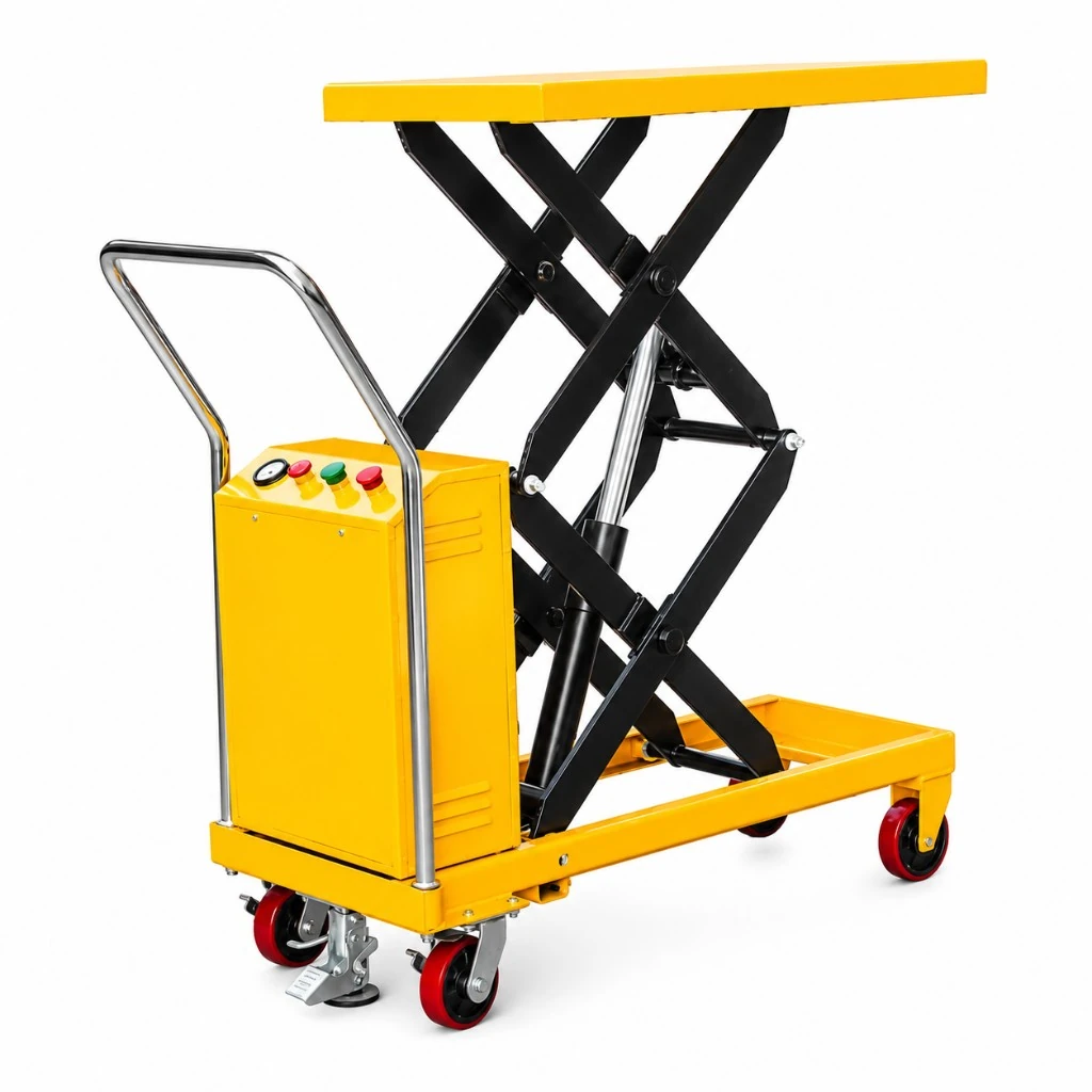Semi-elektrisk mobilt løftebord med dobbeltsaks (PMPS350D) – 350 kg, 1320 mm