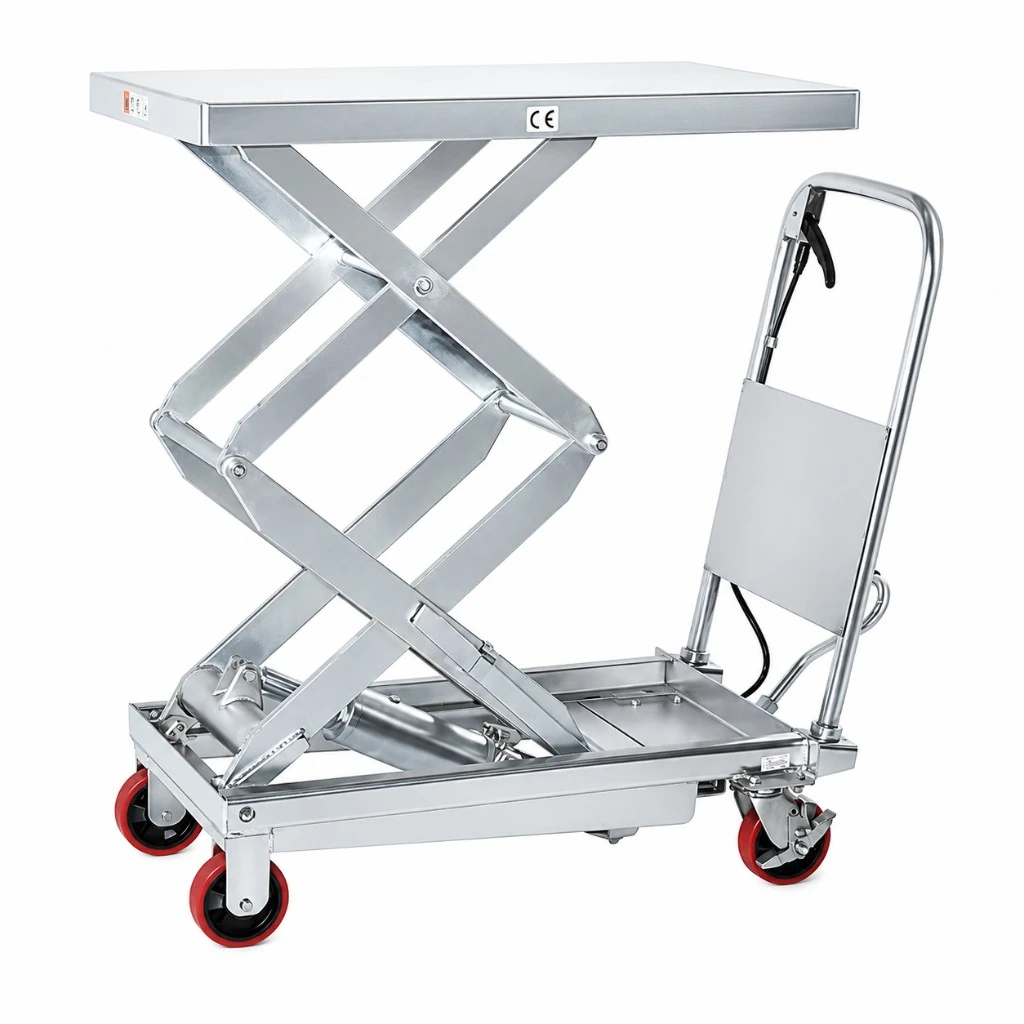 Mobilt dobbelt sakseløftebord i rustfrit stål (MPS350DS) 350 kg
