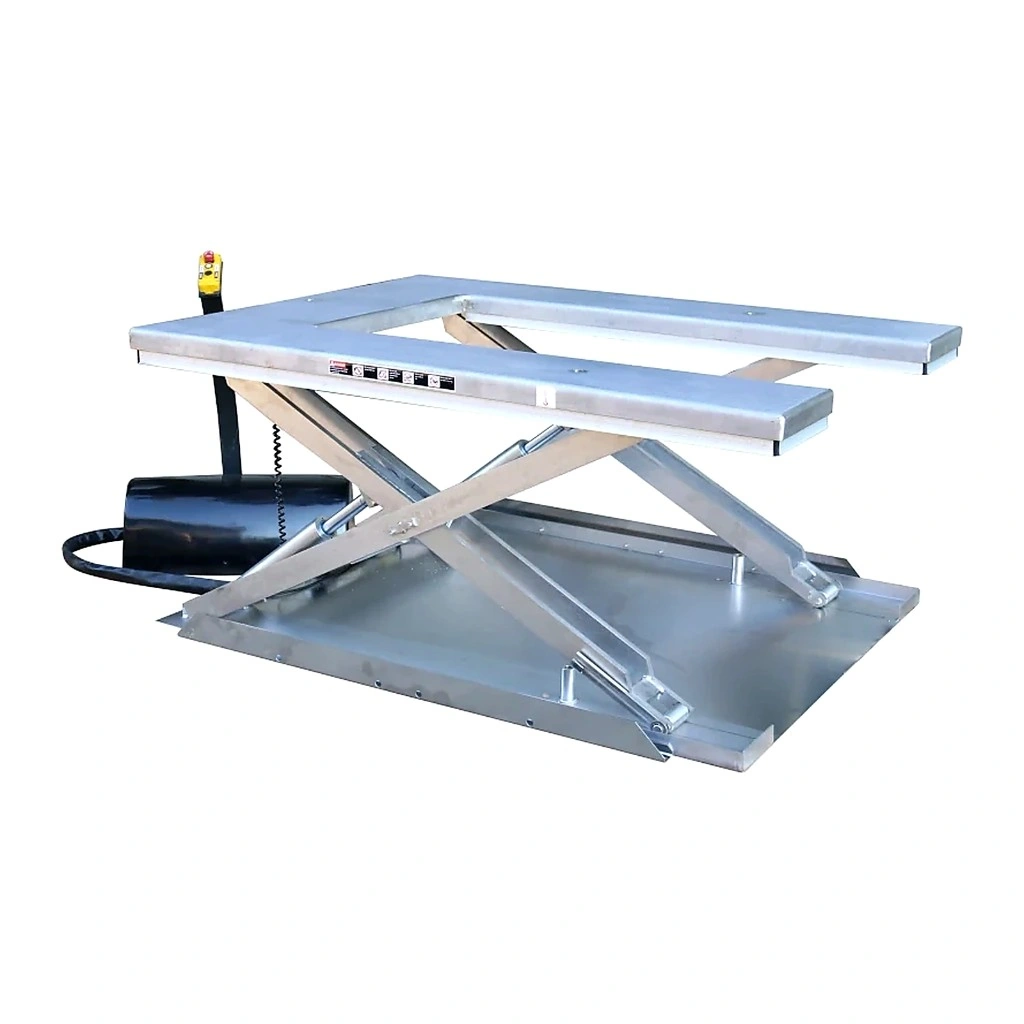 U-formet løftebord i rustfrit stål AISI 304 (UHS1000S) 1000 kg