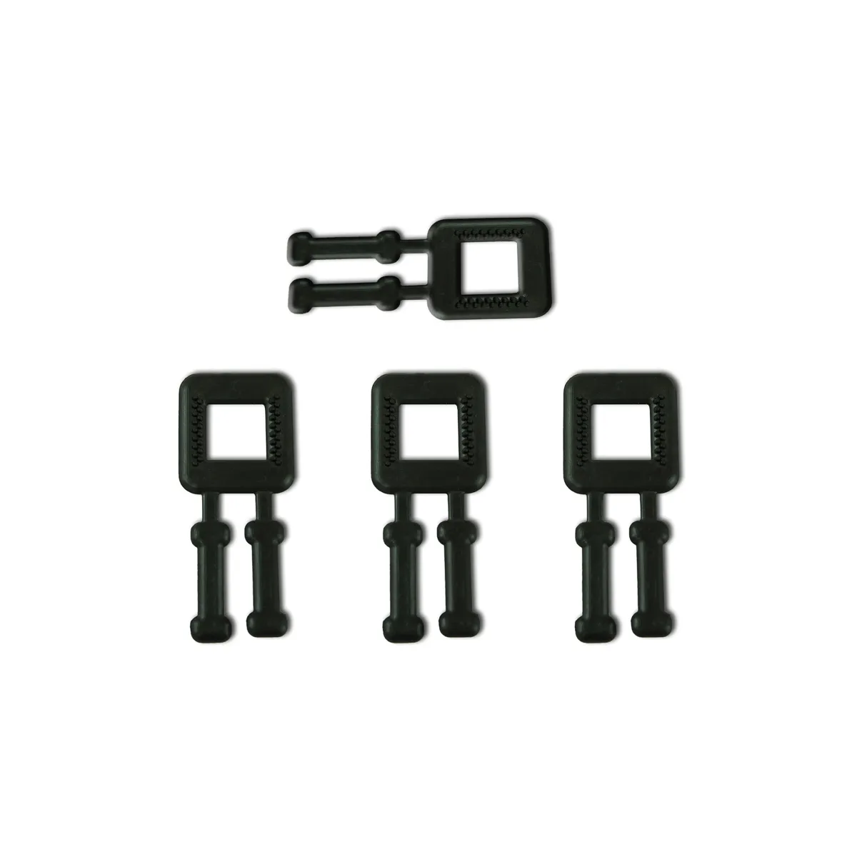 Sorte plastspænder til PP-omsnøringsbånd (BUCKLES-4P) 12 mm