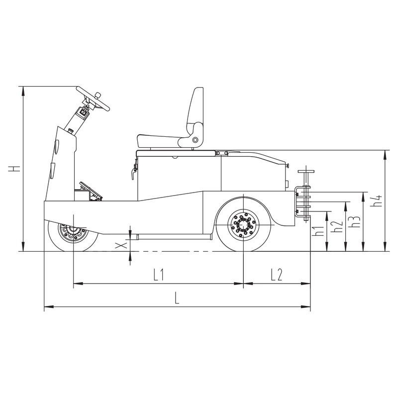 MVEV20/MVEV30 elektrisk trækketraktor med hydraulisk driftsbremse